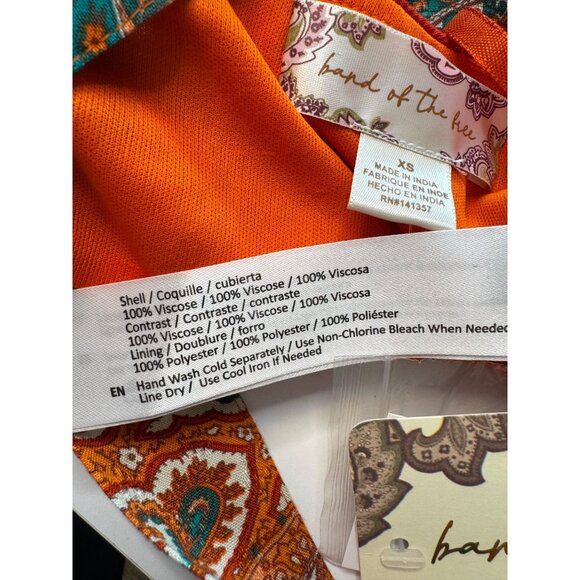 Band Of Free Cropped Tank Size XS Adjustable Straps Tie Back NWT $68 Orange - Picture 4 of 6